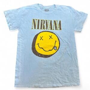 Nirvana Bleached Smiley Face T-Shirt Size Small